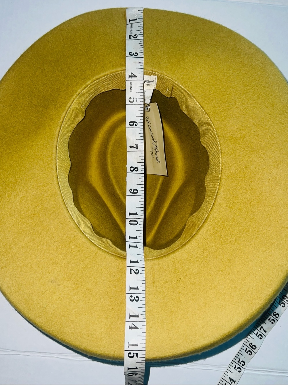 NWT Universal Thread Upturned Wide Brim Felt Fedora Hat Mustard Yellow - Picture 9 of 13